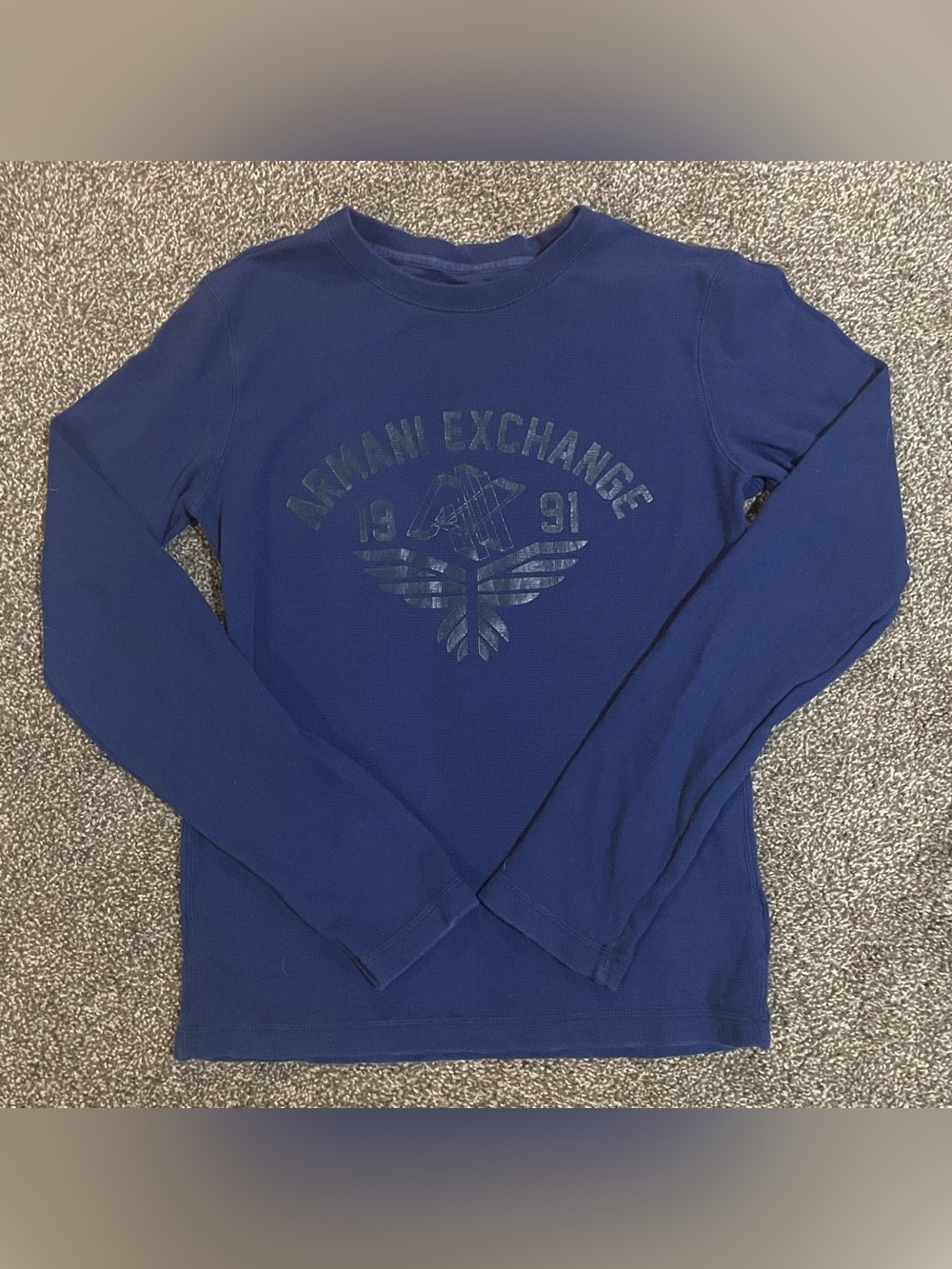 Armani Exchange Blue Graphic Long Sleeve Thermal